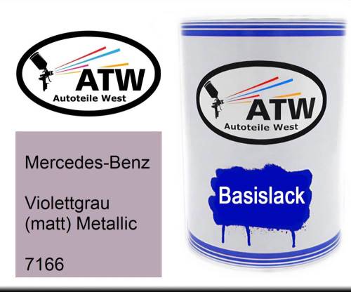 Mercedes-Benz, Violettgrau (matt) Metallic, 7166: 500ml Lackdose, von ATW Autoteile West.